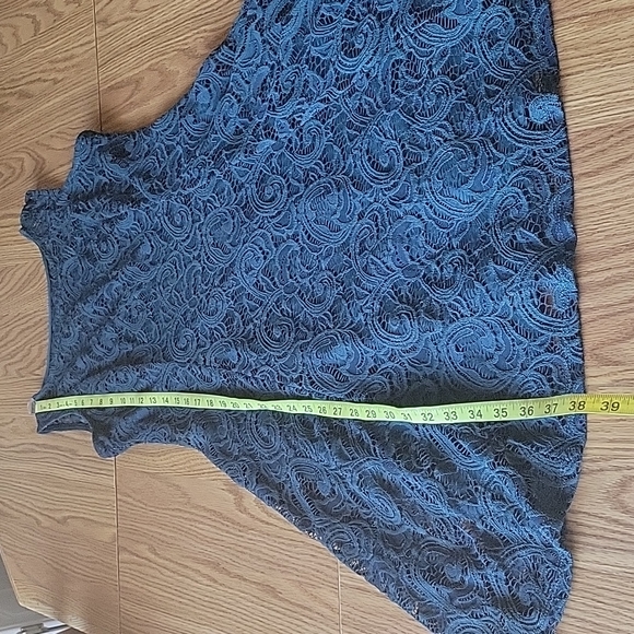 LIZ CLAIRBONE esleveeles roundneck midi dress size 8 color green  lace - Picture 13 of 15